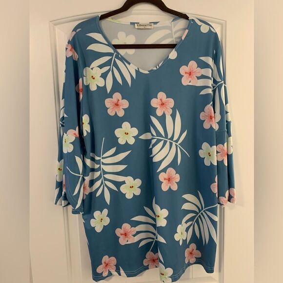 Z-Avenue USA Spring Summer Tunic Size XL Flowy 3/4 Sleeves - Picture 1 of 4
